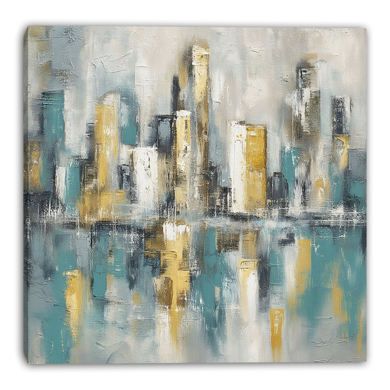 Toile tendue bleu sarcelle Skyline II, L 20 po x H 20 po x P 1,5 po