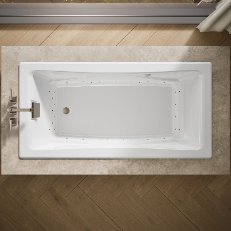 Tea-for-Two 72-In Heated Bubblemassage Air Bath, White