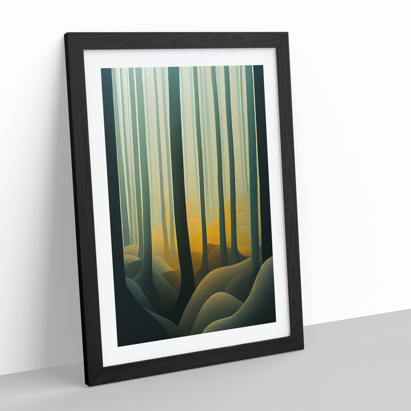 Classic Forest - Print, 66cm H x 48cm W x 2cm D, Black Framed, White
