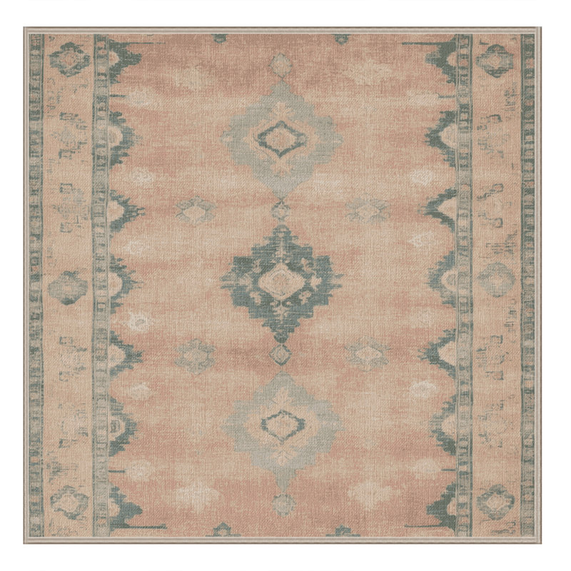 Tapis beige surteint lavable à la machine, Carré 6 pi