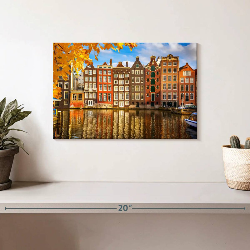 Bâtiments de Sireci au canal Amsterdam, H 8 po x l 12 po