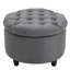 Repose-pieds rond capitonné avec repose-pieds capitonné en tissu avec couvercle amovible, gris-843043778