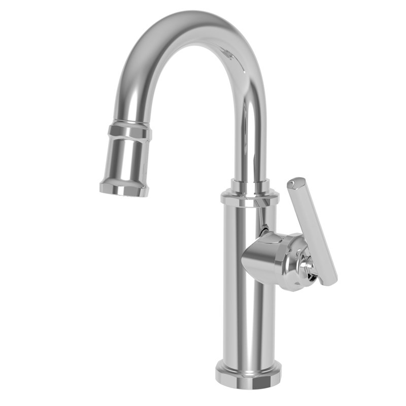Heaney Single Handle Pull Down Bar Faucet, Polished Chrome