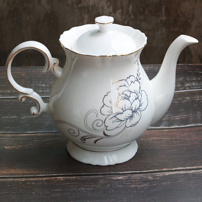 European Style Ceramic Flower Teapot Coffee Pot Water Pot Porcelain Gift -  Wildon HomeÂ®, F774311480174990B1518AC198A64333