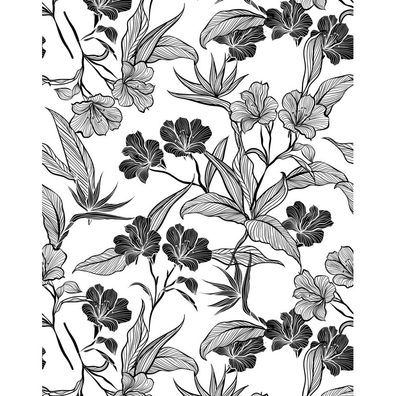 Maceus 7m x 75cm Wallpaper Roll, Black & white