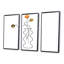 Composition avec bouquet floral minimaliste II - ensemble de 3 impressions sur toile encadrées décontractées-402696585-402696589