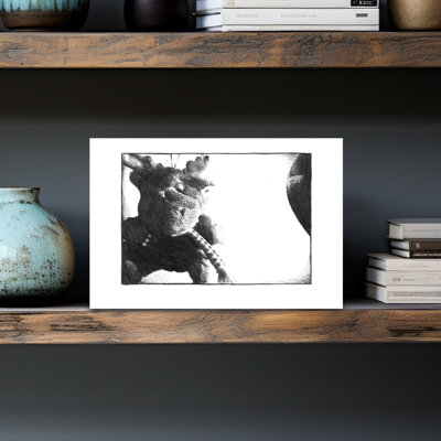 «Thoughtful Moose Scarf», impression d'art mural forêt de cerf contemporaine