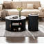 Ensemble de 2 tables basses rondes emboîtables, avec porte tambour ronde Mid-Century-1864108281