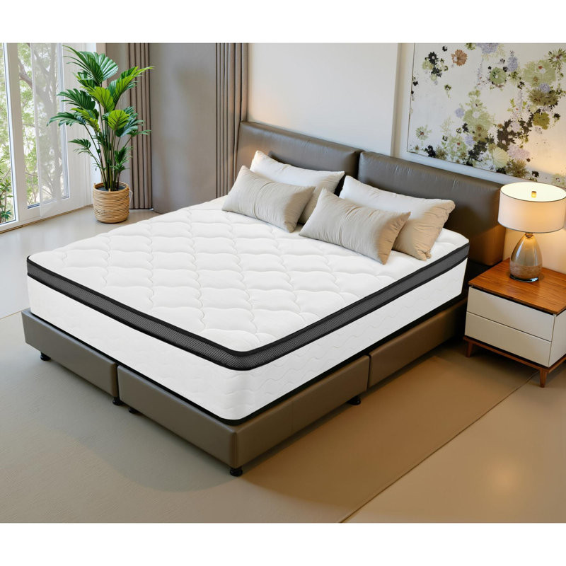 10 Inch Hybrid Mattress in a Box,  Individually Wrapped Pocket Coils Innerspring Mattress, Medium Firm, Pressure Relief & Breathable