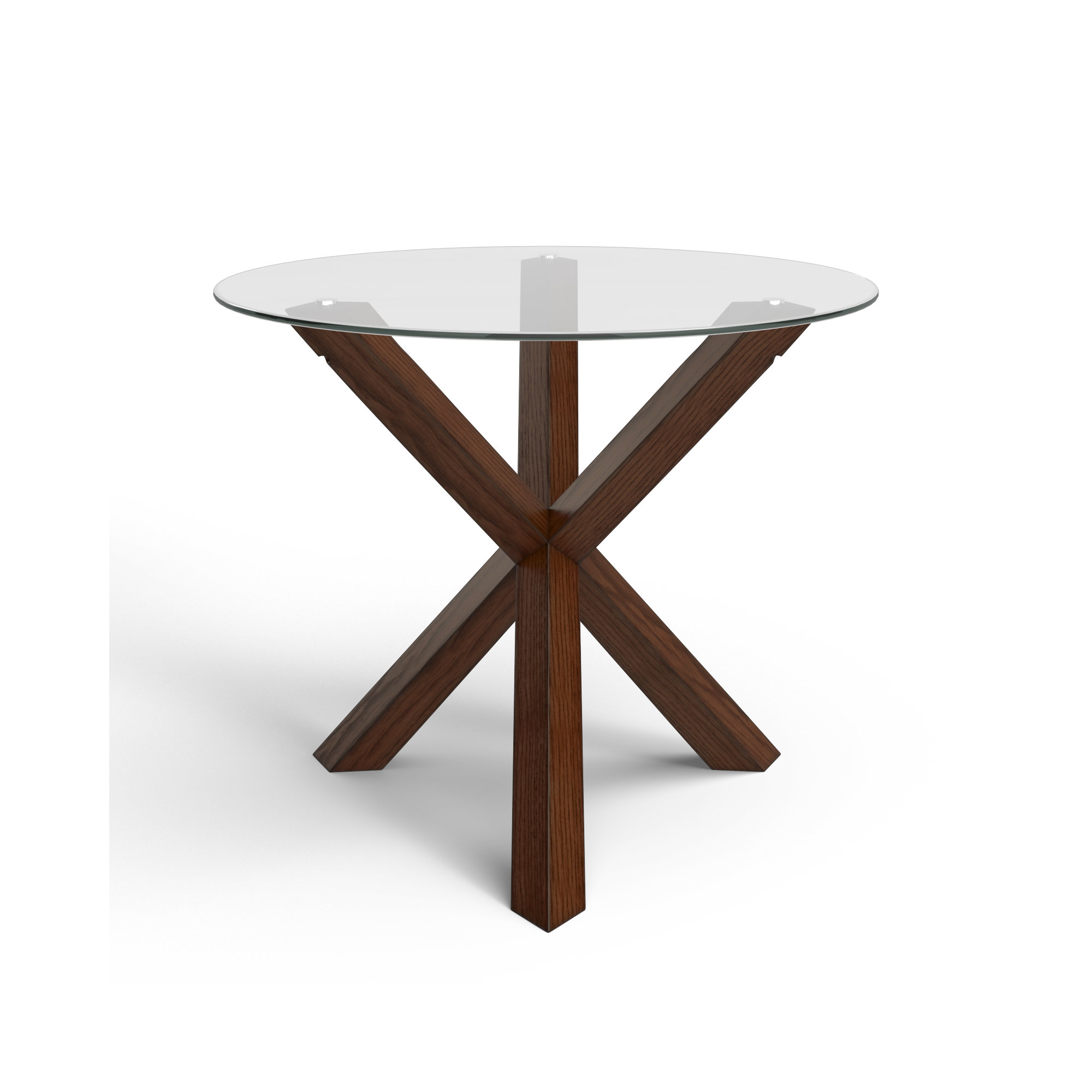 Barnett Round Dining Table, Walnut, 30" H x 37.4" W x 37.4" L