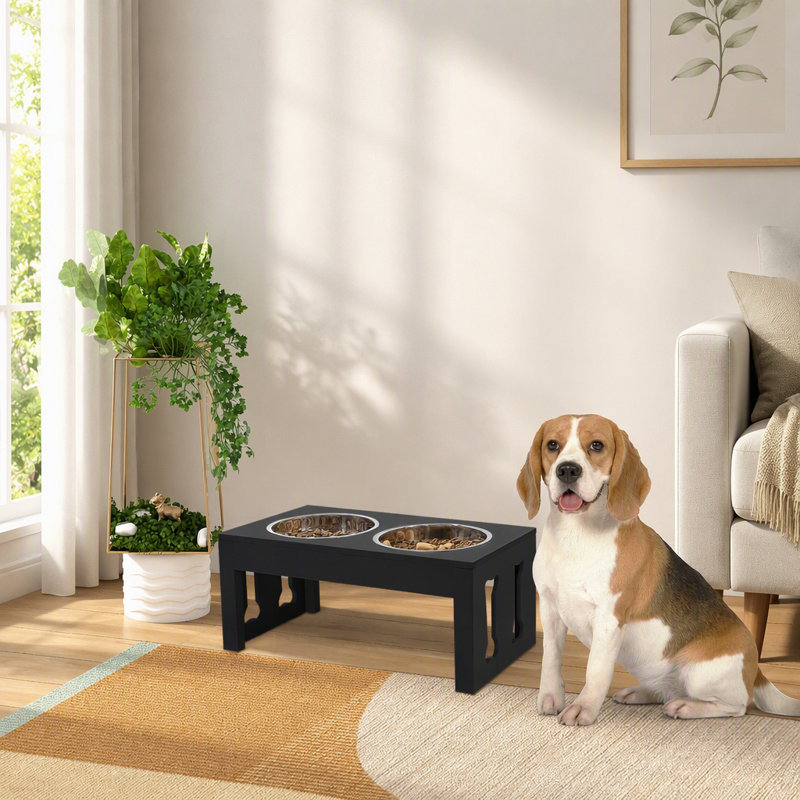 Gamelle en bois pour animaux de compagnie