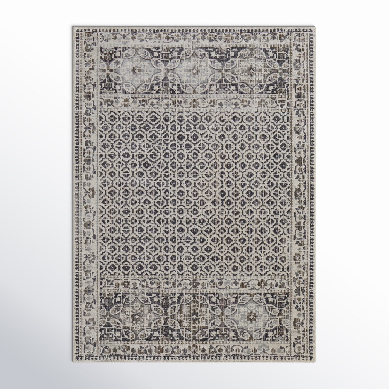 Chander Black/Ivory Rug, Rectangle 2'2" x 3'