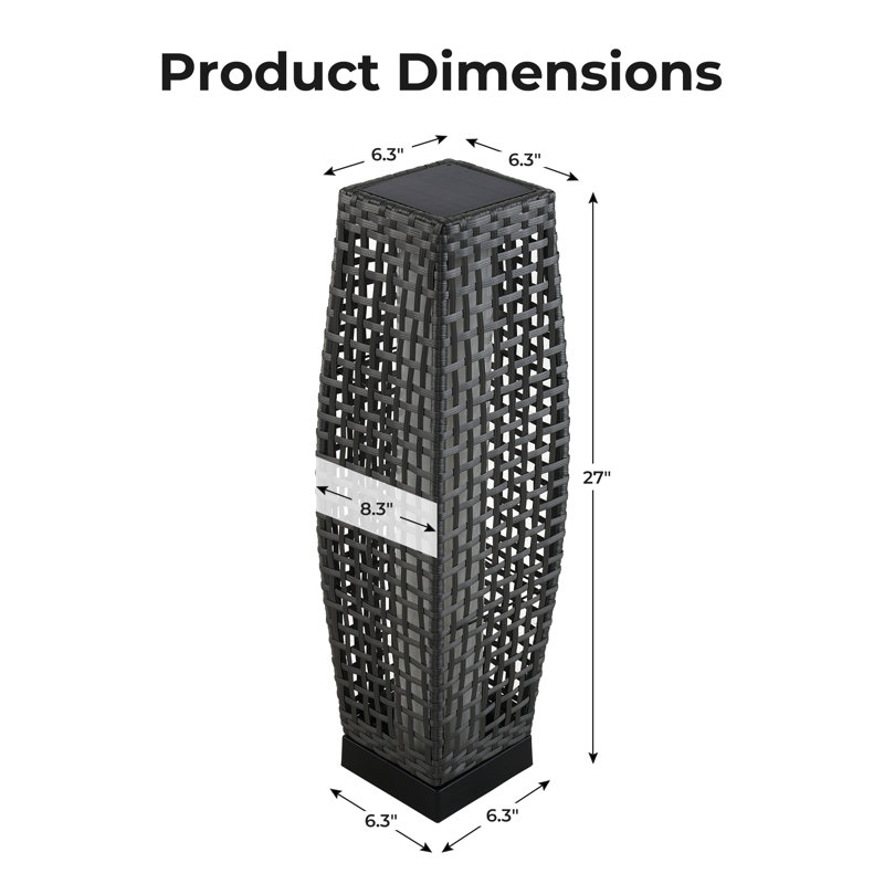 Fuji Solar Powered Wicker Integrated LED Outdoor Floor Lamp