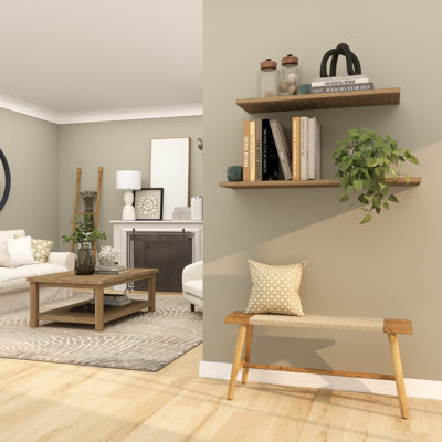 Banc en bois fabriqué à la main Cole avec assise en corde faite à la main Cole