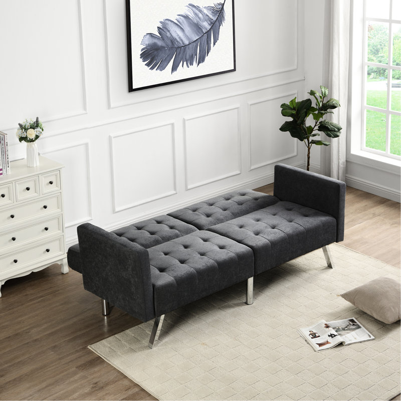 Canapé-lit gris foncé avec canapé-lit gris réglable et confortable, Gris foncé