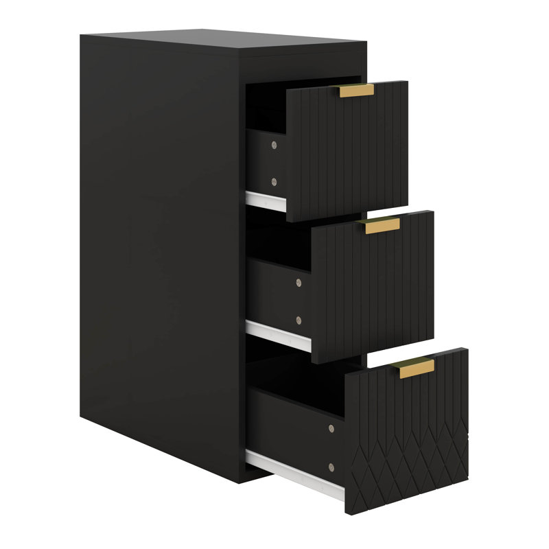 Armoire de salle de bain 12 po avec tiroirs, armoire flottante murale avec ligne décorative, système de fermeture en douceur