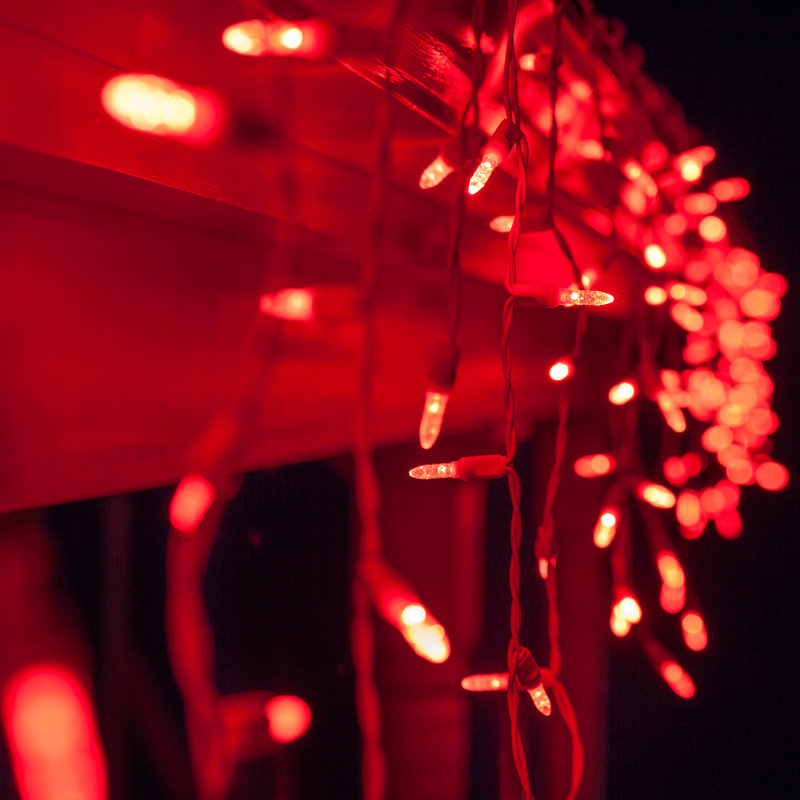 LED Icicle Lights, Red