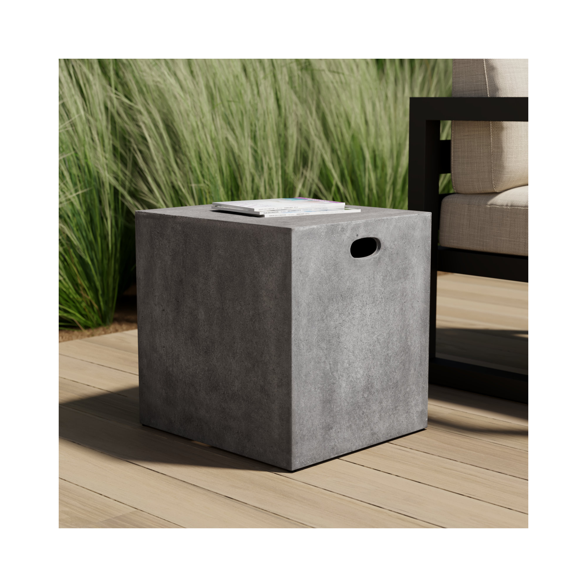 Lionel Concrete Accent Stool