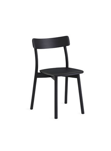 Chiaro Solid Wood Stacking Side Chair, Black