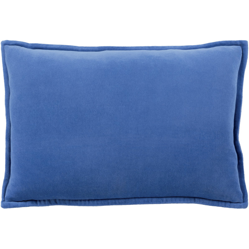 Montague Cotton Throw Pillow, Polyester/Polyfill, Blue, 13" x 19"