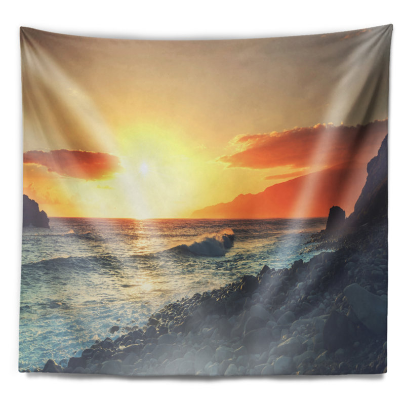 Tapisserie «Seashore Madeira Coast with Blue Waters», H 32 po x l 39 po