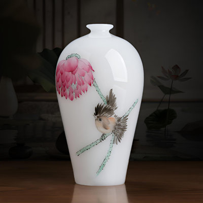 Vase en porcelaine émaillée de qualité supérieure - Conception artistique d'inspiration chinoise