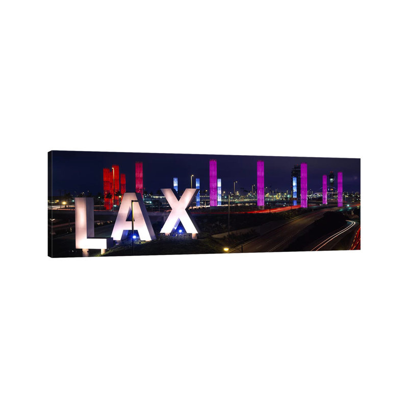 Los Angeles Intl Airport Los Angeles CA by Panoramic Images - Wrapped Canvas Panoramic Print