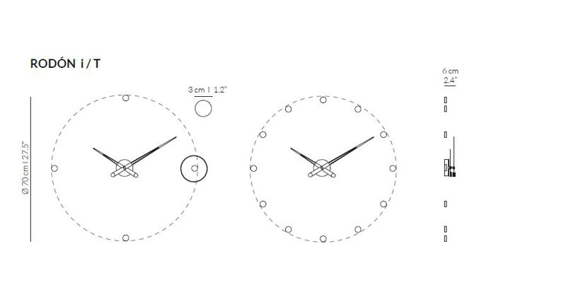 Rodón Analog Wall Clock, Graphite