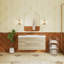 Meuble-lavabo mural simple lavabo de 120 cm avec comptoir en résine de pierre-145848041