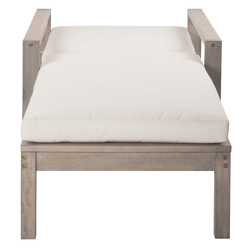 Outdoor 5-Position Chaise Lounge With Cushion, Gray