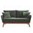 Linen Blend Mid-Century Modern Small Spaces Loveseat Two-Seater Sofa With Solid Wood Base-926006039