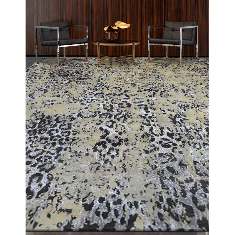 Area Rug in Beige/Charcoal, Rectangle 8' x 10'