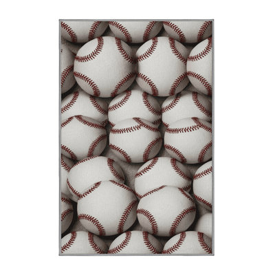  Washable Softball Sports Area Rug