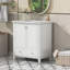 Ensemble de meuble-lavabo 30 po avec lavabo, armoire de salle de bain multifonctionnelle avec portes et tiroir, cadre solide et panneau de fibres à densité moyenne (blanc)