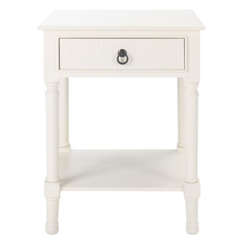 Ahearn End Table with Storage, White
