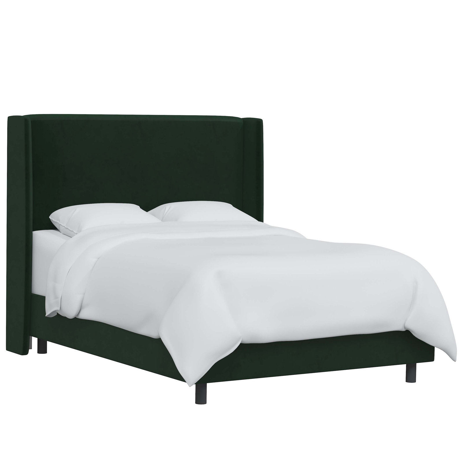 Tilly Upholstered Wingback Bed, Twin, Classic Emerald Performance Velvet