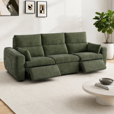 Itohan 115'' Upholstered Slipcovered Modular Power Reclining Sofa