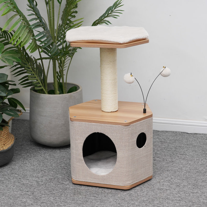 PetPals 28" Cat Tree with Condo and Scratching Post