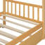 Lit simple avec lit gigogne escamotable, matériau en pin de haute qualité, toit en bois imaginatif, tête de lit confortable, peu d'espace pour les chambres, palette de couleurs naturelles, fabrication en bois de pin de 41,5 po de largeur-1180910102