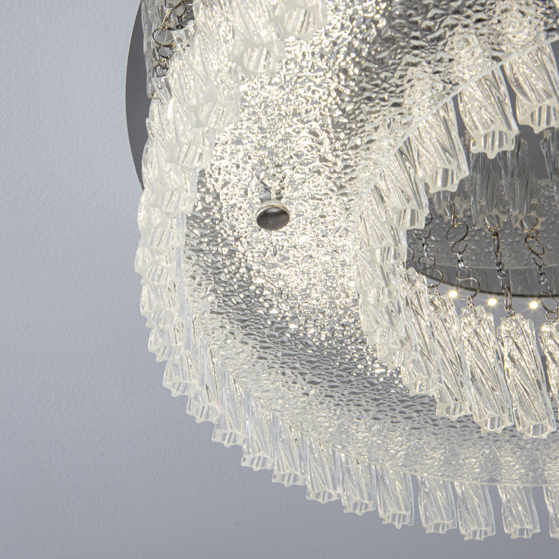Plafonnier encastré en cristal 1 lumière DEL 14,17 po