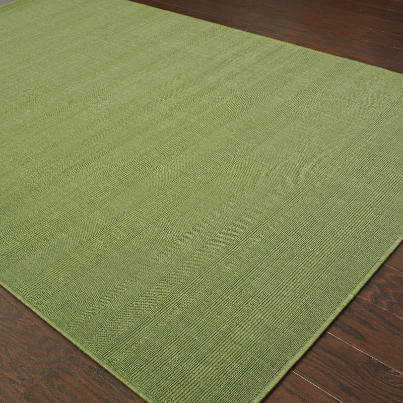 Tapis d'intérieur / extérieur vert Charlynn, Rectangle 8 pi 6 po x 13 pi
