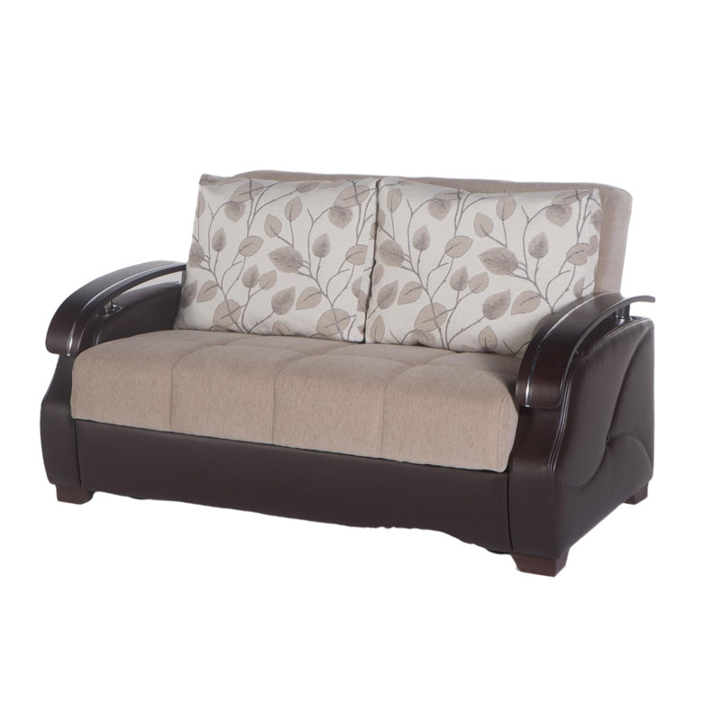 Demeshia 51.8'' Upholstered Convertible Sofa, Vizon
