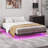 Floating Metal Bed Frame with LED Lights and Charging Station-297785502