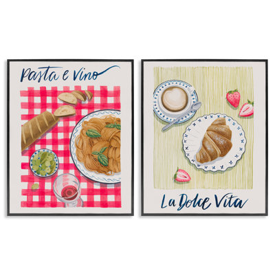  Pique-nique, déjeuner et brunch, repas, ensemble de 2 giclées par Grace Popp