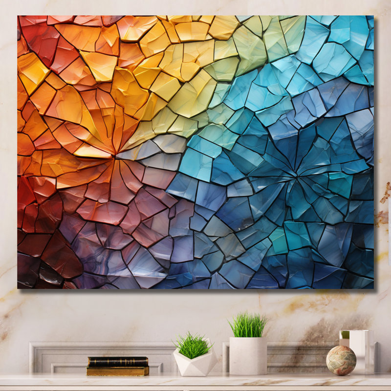 Garnicki Colorful Mosaic II - Abstract Collages, art mural, H 34 po x l 44 po x P 1,5 po, Toile tendue