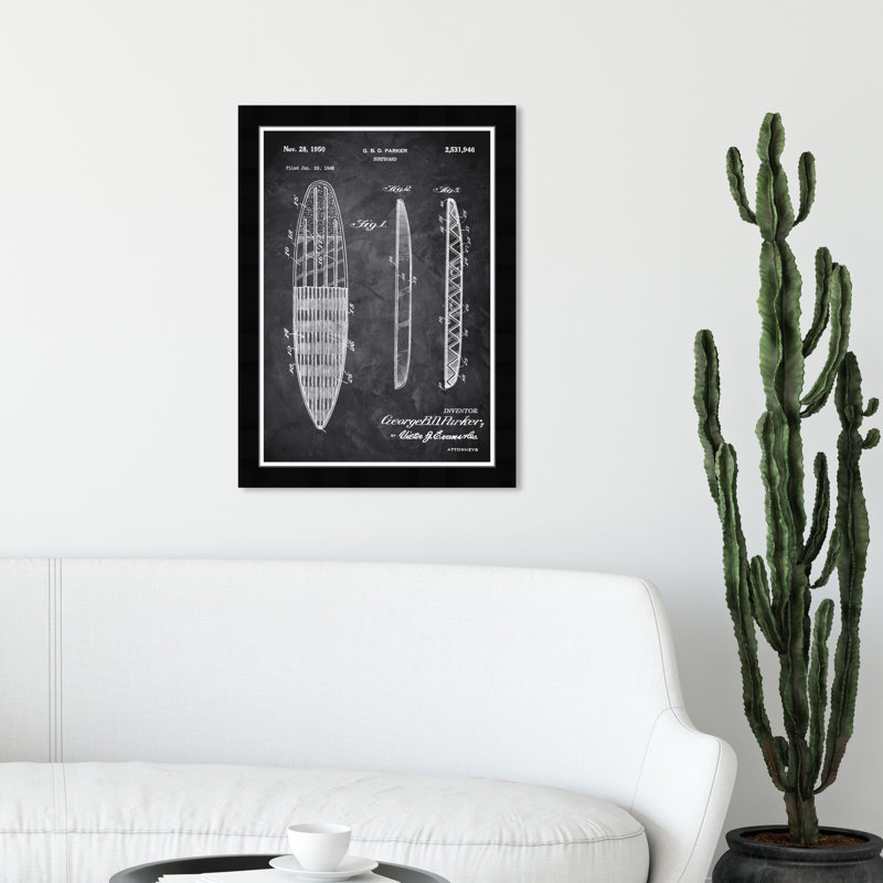 Surfboard 1948 Chalkboard - Cadre photo, impression sur papier