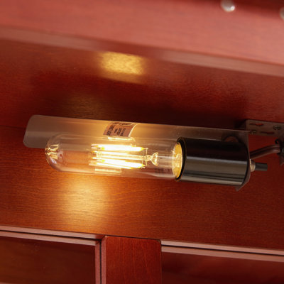 Armoire vitrée éclairée vitrine vitrée avec tablettes réglables en verre 2 portes et 1 tiroir avec ampoule incluse
