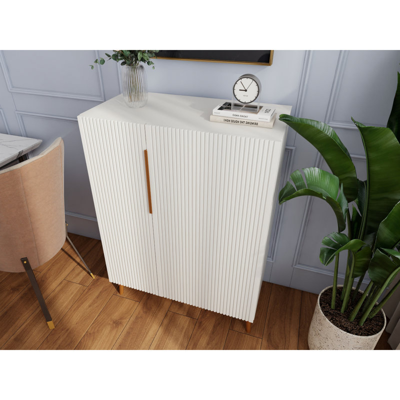 Buffet blanc moderne avec poignées dorées pour la cuisine, organisateur de mobilier de salle à manger