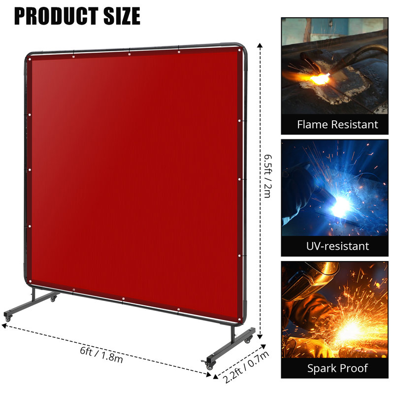 Single Panel Room Divider, 12.5cm H x 18.5cm W, Red