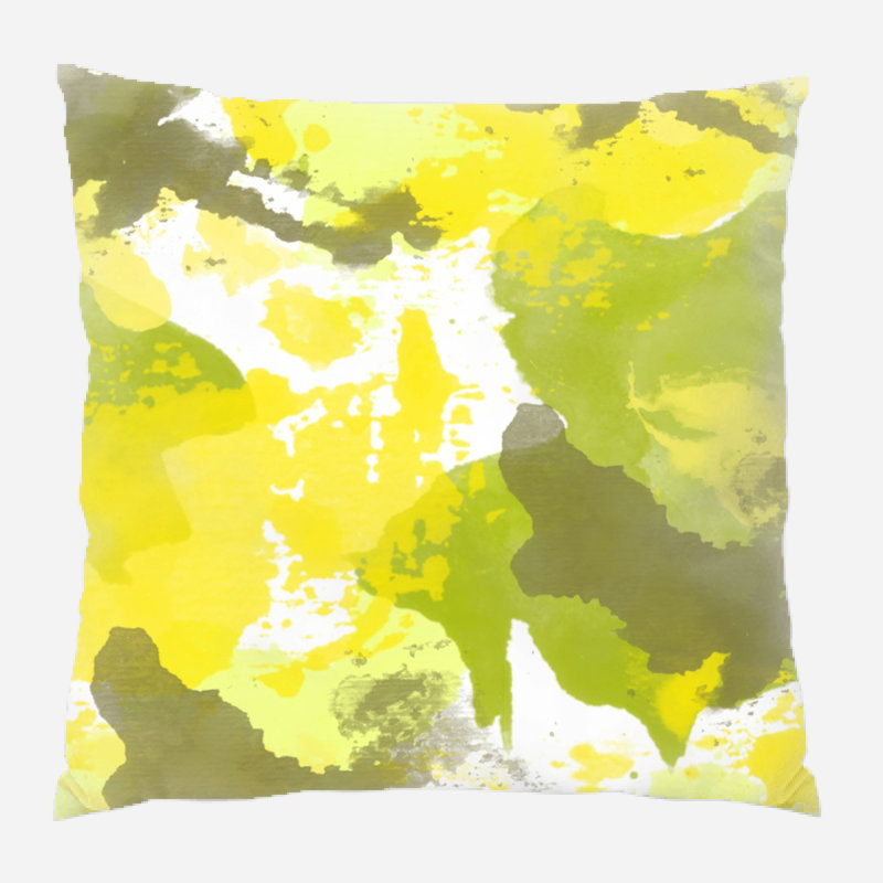 Coussin décoratif aquarelle Nesmith, Microsuède, Intérieur